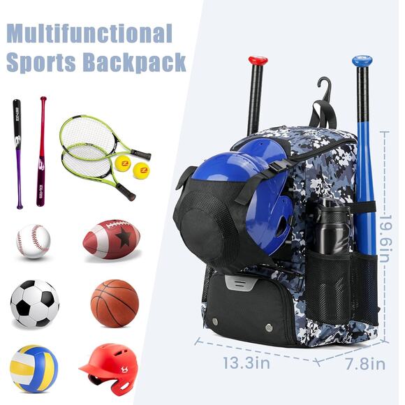 Softball/Baseball Backpack for Youth and Adult, Bat Backpack - Picture 6 of 9